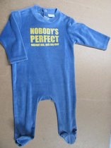 wiplala pyjama  blauw , Nobody's perfect 1 jaar  80