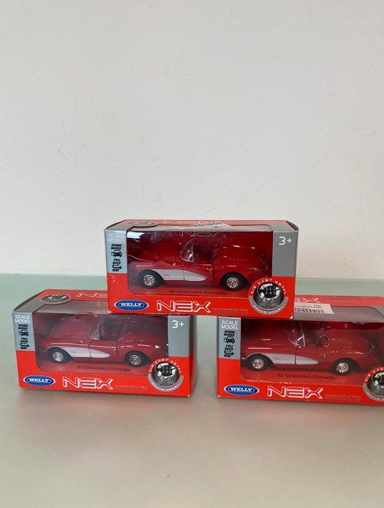 Miniatuur auto: rode sportwagen cabrio - set van 3 stuks (speelgoed- en  hobby auto) | bol.com