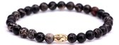 FortunaBeads Premium Regalite Black Kralen Armband Heren – Zwart – Large 20cm