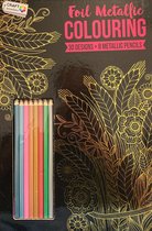 Colouring Book - Deco Time - Kleurboek voor volwassenen - Metallic kleurboek + potloden