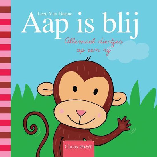 Cover van het boek 'Aap is blij. Allemaal diertjes op een rij'