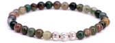 FortunaBeads Minimal Groen Indisch Agaat Armband – Heren – Natuursteen – Large 20cm