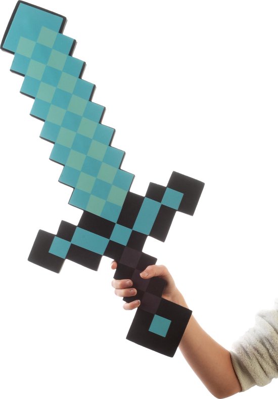 Minecraft Zwaard - Diamond Sword - 60cm Foam - Knikker