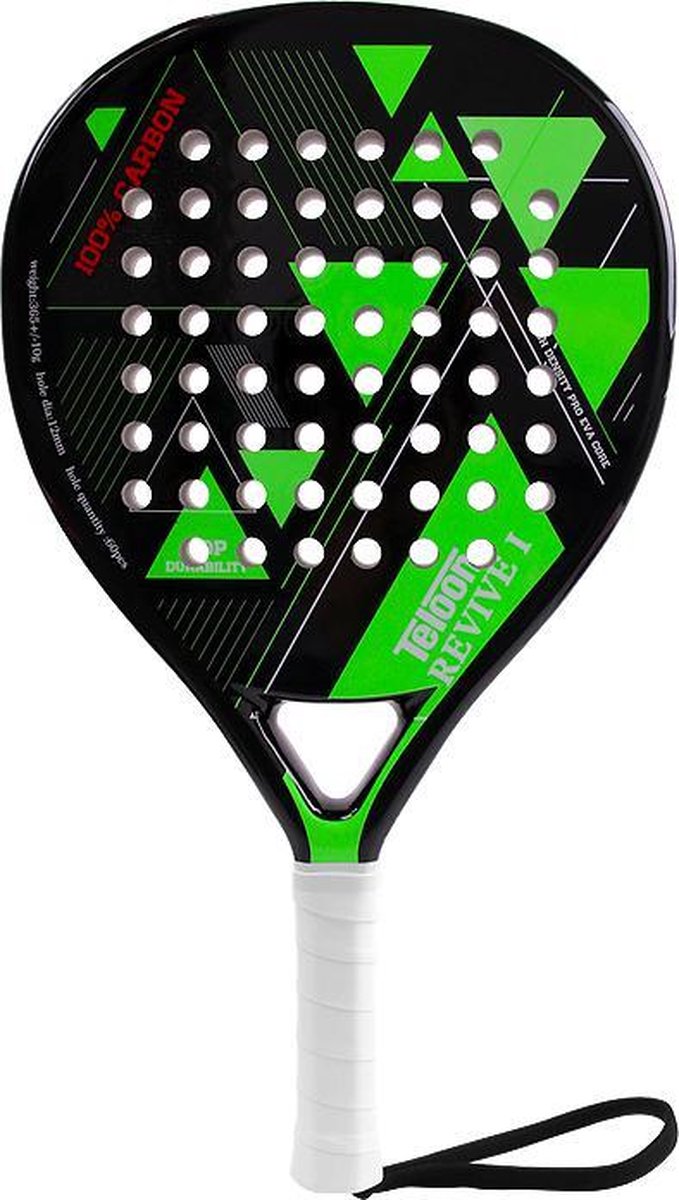 Racketclub Teloon Revive 1 - Padel racket Neon Groen met hoes