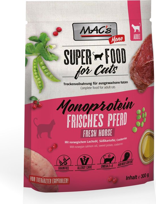 MAC's Superfood Kattenvoer Mono Proteïne Paardenvlees 300g