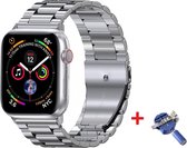 Luxe Metalen Armband Geschikt Voor Apple Watch Series 1/2/3/4/5/6/SE 42/44 mm Horloge Bandje - iWatch Schakel Polsband Strap RVS - Met Horlogeband Inkortset - Stainless Steel Watch