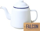 Falcon theepot | 1 liter | wit/blauw | 12 cm hoog