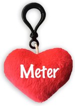 SLEUTELHANGER MET KNUFFELZACHT HARTJE TEKST "METER"