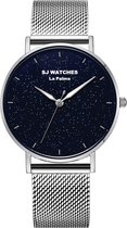 SJ WATCHES La Palma horloge dames Zilverkleurig - horloges voor vrouwen 36mm - Horloge sterrenhemel