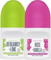 Schmidt’s Naturals Roll-On Deodorant Bergamot&Lime - Rose&Vanilla – 2 stuks