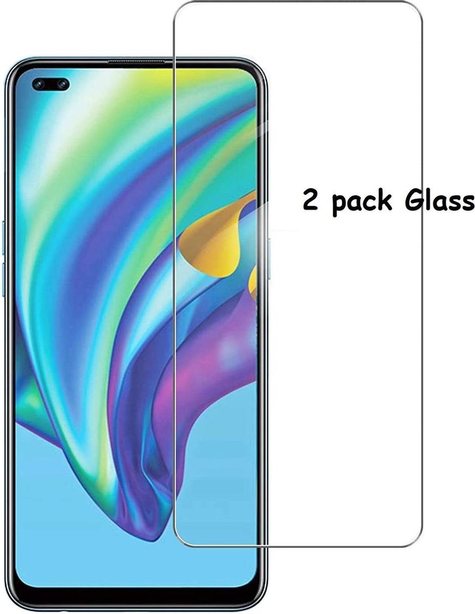 Geschikt voor Oppo Reno 4 Lite 2 pack tempered glass / screen protector