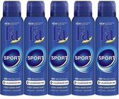 FA Deospray - Sport - Deodorant - 5x 150 ml - Voordeelverpakking