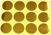 Sluitsticker - Sluitzegel - Gouden cirkel - 36 stuks | Trouwkaart - Geboortekaart - Envelop | Goud - Gold | Rondje | Envelop sticker | Cadeau - Gift - Cadeauzakje - Traktatie | Chi