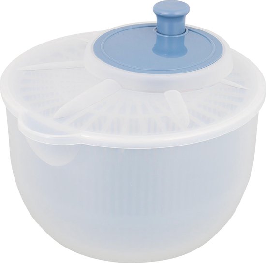 Salad Spinner, 3 liter, kunststof inhoud, met afvoerzeef en slakom, kleine slacentrifuge voor eenvoudig drogen en reinigen