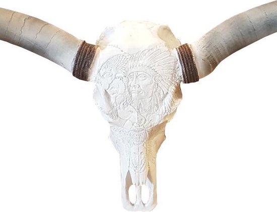 Longhoorn Skull - Skull - Longhorn - Wanddecoratie - Muurdecoratie - Cadeau - Gift - Dierenschedel - Buffelschedel - Schedel voor aan de muur - Dierenhoofd - 1 Meter | Viënna