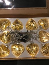 Kerstverlichting Goud doorzichtig glas 10 lampen