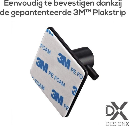 DesignX 3M™ Handdoekhaakjes Zwart Mat (5-stuks) Zelfklevend - Wandhaak - Ophanghaken - Plakhaakjes - Haakjes - Badkamer - Keuken - DesignX