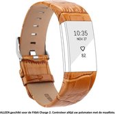 Bruin lederen bandje voor Fitbit Charge 2 - gespsluiting – Brown leather smartwatch strap - Leer - Leder - Leren Horlogebandje