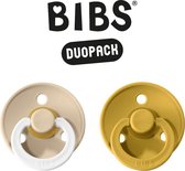 BIBS Fopspeen - Maat 2 (6-18 maanden) DUOPACK - Vanilla Night & Oker - BIBS tutjes - BIBS sucettes