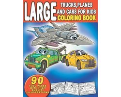 Kiddie Mayer Coloring Books- Large Trucks, Planes and Cars For Kids Coloring Book