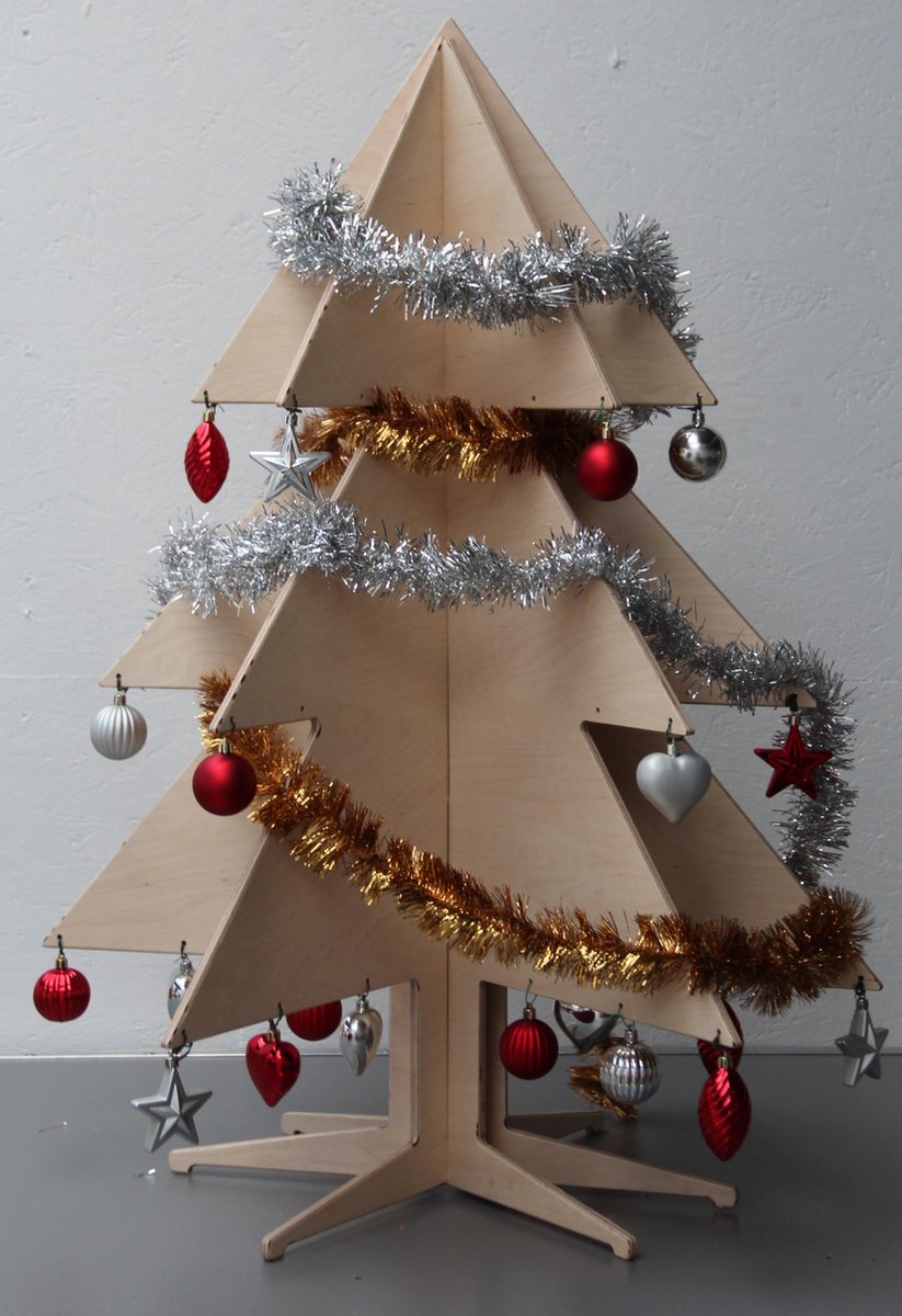 Houten kerstboom 100cm 3D Multiplex Duurzaam