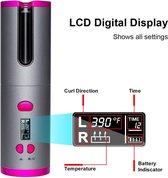 Krultang - Automatisch- Met Keramische krultang  - Draadloos - USB Oplaadbaar - Roze en Grijs