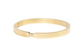 Essential Collectie Sienna | Bangle met steentjes - Goudkleurig stainless steel - Medium (65x55mm) - Subtiele kristallen en onzichtbare sluiting