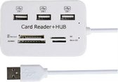 Multi USB Hub 2.0 combo 3 poorten- spliter power adapter- SD Kaart Reader