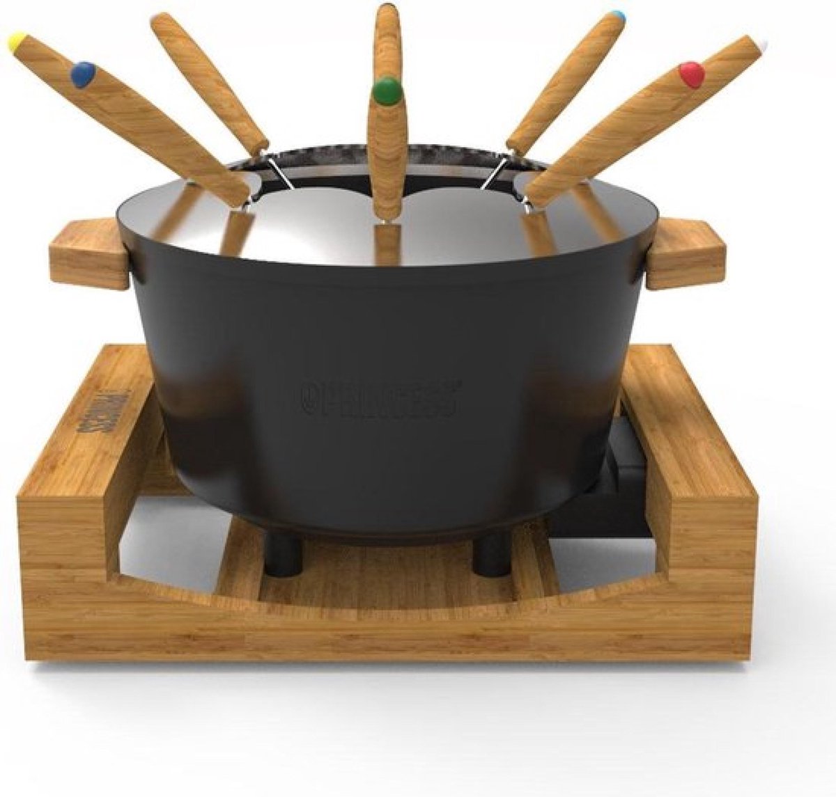 Bol.com Princess Fonduepan 173025 – Elektrische fondueset - 8 personen - Geschikt voor kaas, olie, chocolade en bouillon - 2 met... aanbieding