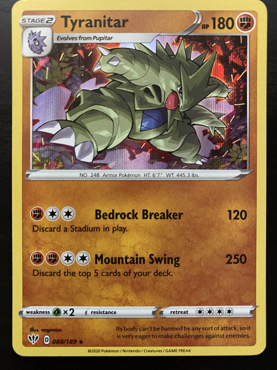 Tyranitar Pokemon Kaart Card Hollow Games 