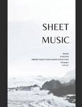 Sheet Music for piano 6 staves with treble clef & bass clef 120 pages 8.5 x11