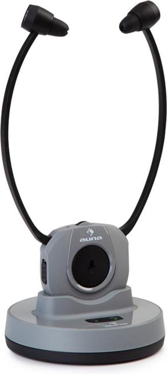 auna stereoscoop draadloze kinbeugel over-ear koptelefoon - Reikwijdte: tot 20 m - 2,4 GHz digitale golflengte - TV/HiFi/CD/MP3 - accu