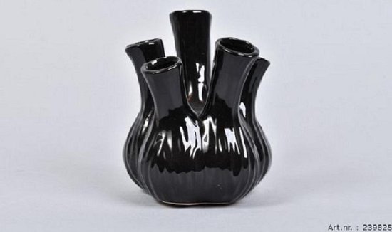 Aglio tulpenvaas hoogglans zwart (klein) 16 x Ø 13 cm | bol.com