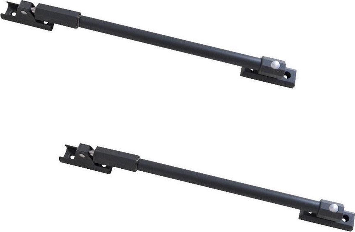 2x Raamuitzetters / tele-uitzetters grijs telescopisch - 35 cm - Raambeslag - Teleraamuitzetters