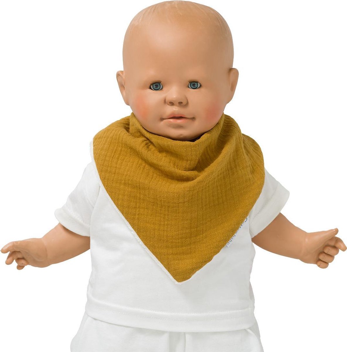 Goedkoopste Cottonbaby bandana/kwijlslab met bamboekatoen mosterdgeel