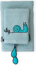 Milk & Moo - Turbo Snail - Serviette bébé Garçons - Serviette enfant en bas âge - Blauw - 2 pièces