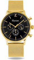 Elysian - Horloges voor Mannen - Goud Mesh - Waterdicht - Krasvrij Saffier - 43mm