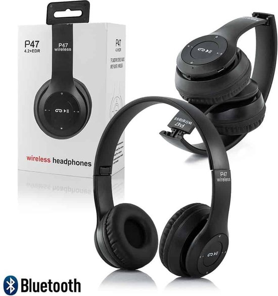 Casque audio sans fil, réglable & pliable, Bluetooth