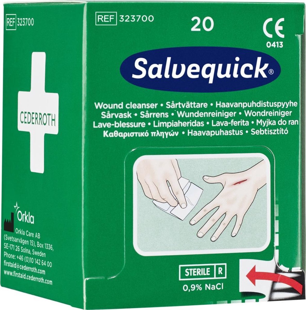 Goedkoopste Salvequick wondreinigingsdoekjes - dispenser 20 stuks