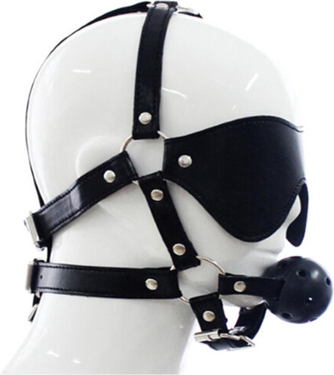 Goedkoopste Fetish Masker Met Gagball Zwart - Leuk voor sex spelletjes - Voor koppels - SM - Bondage - Zwart - Fetish - Kant - Sex speeltjes - Erotiek - Sex toys - Voor vrouwen