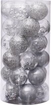 Deluxe Kerstballenset Zilver - 25 stuks - kerstballen plastic - kerstballen zilver - decoratie - kerstversiering