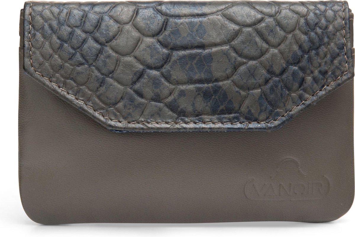 mini leren portemonnee dames - RFID-Bescherming - olijfgroen/croco - VANOIR - HANDY