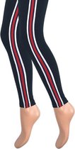 Dames legging - Katoen - Streep - Zwart - Maat L/XL