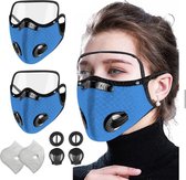 N95 Z-mask Blauw met oogbescherming (mondmasker) mondkapje Duo-pakket + 2 filters van 5 laags + 2 ventiel transparant oogbescherming