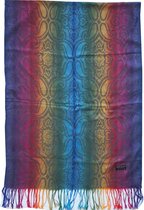 Pashmina sjaal met ethnic print Donker blauw Multikleur Wintershawl