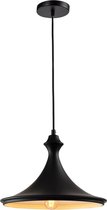 QUVIO Hanglamp modern / Plafondlamp / Sfeerlamp / Leeslamp / Eettafellamp / Verlichting / Slaapkamer lamp / Slaapkamer verlichting / Keukenverlichting / Keukenlamp - Hoedvorm metaal met knop 