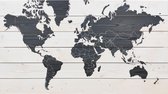 Wereldkaart Contrast | 105 x 60 cm | Subtiele Wereldkaart van Hout| Gratis 100 koperen pins en ophangsysteem