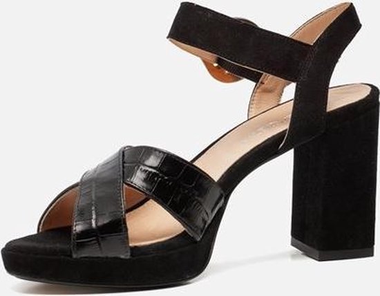 Linea Zeta Sandalen met hak zwart - Schoenen.nl