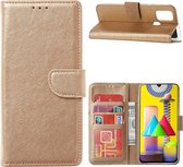 Xssive Hoesje voor Samsung Galaxy M31 - Book Case - Goud