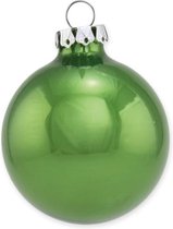 Grote Helder Groene Glanzende Kerstballen 10 cm - set van 4 - Handgemaakt in Duitsland